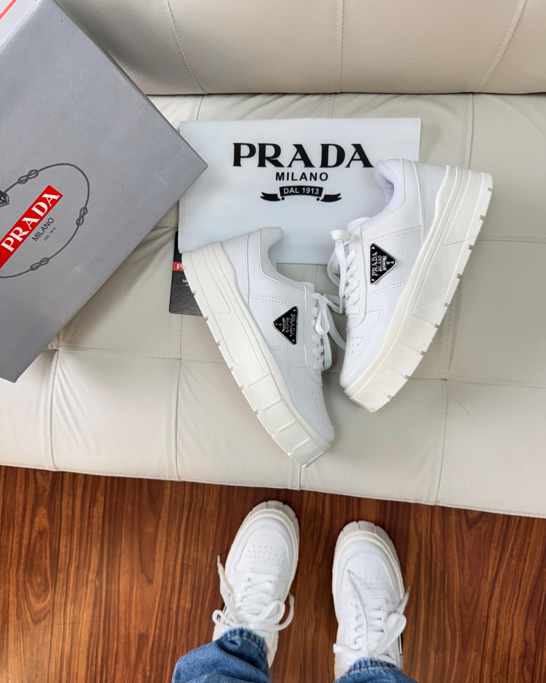 Tênis Prada Milano Plataforma - Premium.